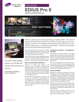 EDIUS Pro 9 Nonlinear Editing Software