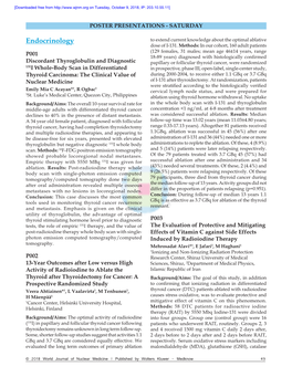 Endocrinology to Extend Current Knowledge About the Optimal Ablative Dose of I-131