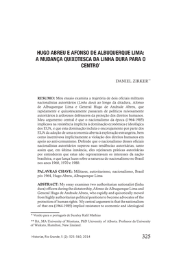 325 Hugo Abreu E Afonso De Albuquerque Lima: A