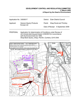 DEVELOPMENT CONTROL and REGULATION COMMITTEE 17 March 2009 a Report by the Head of Environment