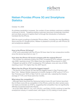 Nielsen Provides Iphone 3G and Smartphone Statistics