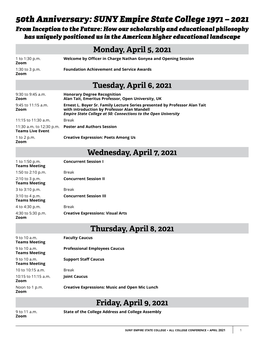 50Th Anniversary: SUNY Empire State College 1971 – 2021