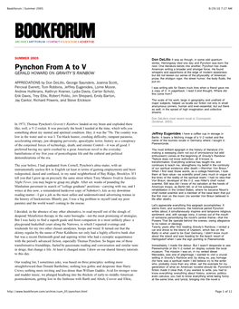 Bookforum | Summer 2005 9/29/10 7:27 AM