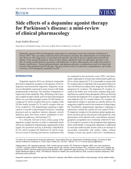 Side Effects of a Dopamine Agonist Therapy for Parkinson's Disease