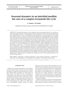 Seasonal Dynamics in an Intertidal Mudflat: the Case of a Complex Trematode Life Cycle