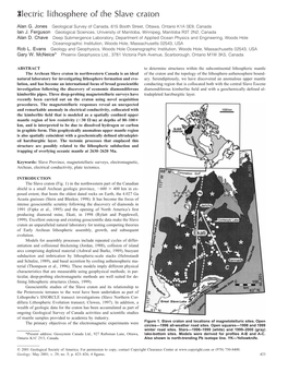 Electric Lithosphere of the Slave Craton