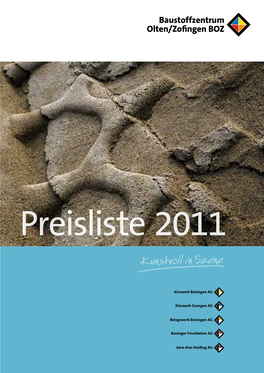 Preisliste 2011