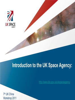 Introduction to the UK Space Agency