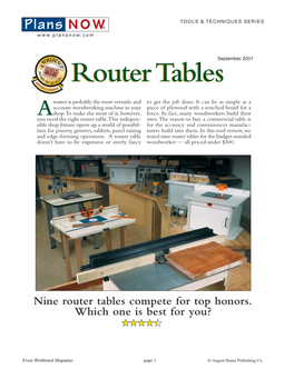 Veritas Router Table Review