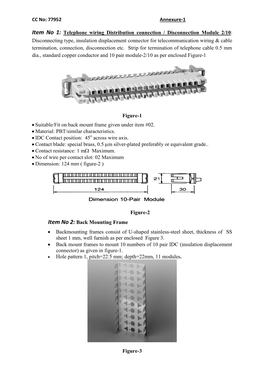 Telephone Wiring Distribution Connection / Disconnection Module