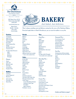 Bakery Menu Download