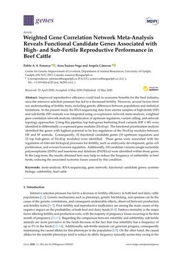 Weighted Gene Correlation Network Meta-Analysis Reveals Functional Candidate Genes Associated with High- and Sub-Fertile Reproductive Performance in Beef Cattle