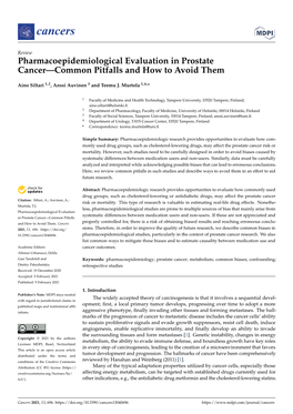 Pharmacoepidemiological Evaluation in Prostate Cancer—Common Pitfalls and How to Avoid Them