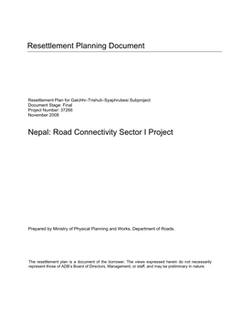 Road Connectivity Sector I Project