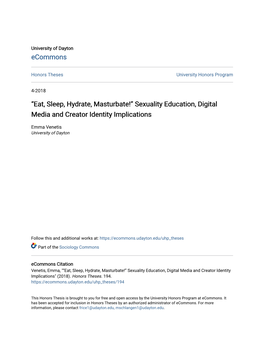 Sexuality Education, Digital Media and Creator Identity Implications