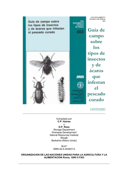 Guía De Campo Sobre Los Tipos De Insectos Y De Ácaros Que Infestan El Pescado Curado