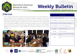 Weekly Bulletin Bright Futures EDUCATIONAL TRUST February 13Th 2015 Volume - 50 Issue - 6