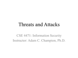 Threats and Attacks