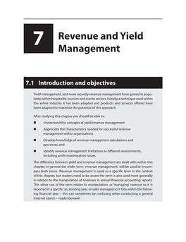7 Revenue and Yield Management