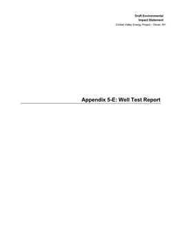 Appendix 5-E Part 1 Well Pump Test Report