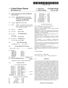 (12) United States Patent (10) Patent No.: US 8,383,154 B2 Bar-Shalom Et Al