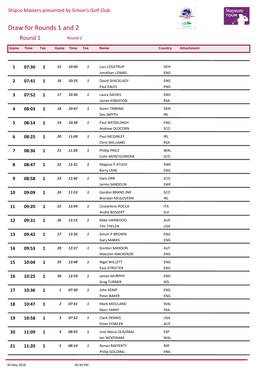 Draw for Rounds 1 and 2 Round 1 Round 2