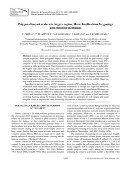 Polygonal Impact Craters in Argyre Region, Mars: Implications for Geology and Cratering Mechanics