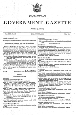 Zimbabwean Government Gazette