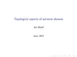 Topological Aspects of Perverse Sheaves