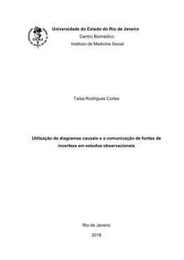 Universidade Do Estado Do Rio De Janeiro Centro Biomédico Instituto De Medicina Social