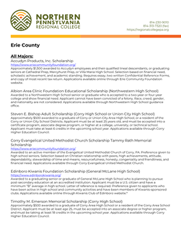 Erie County Scholarships