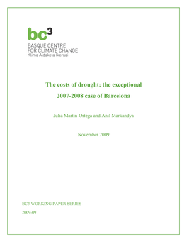 The Costs of Drought: the Exceptional 2007-2008 Case of Barcelona