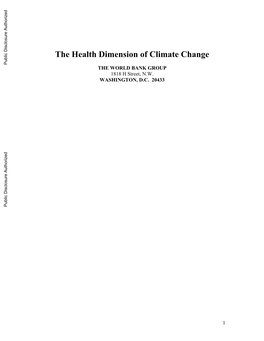 The Health Dimension of Climate Change