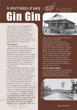 Gin Gin Premises, 1918