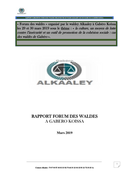 Rapport Forum Des Waldes a Gabero Koissa