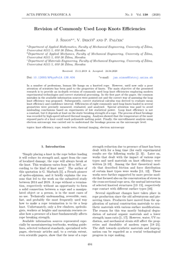 Revision of Commonly Used Loop Knots Efficiencies