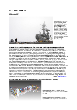 NAVY NEWS WEEK 5-1 Royal Navy Ships Prepare for Carrier Strike