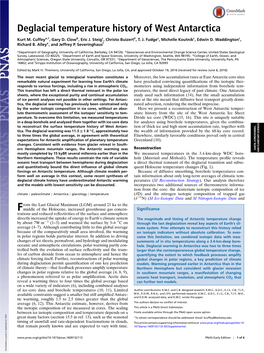 Deglacial Temperature History of West Antarctica