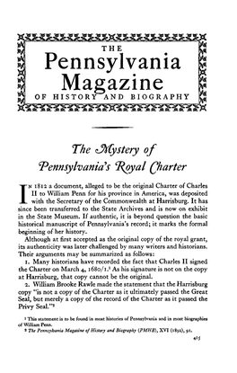 Pennsylvania Magazine of HISTORY and BIOGRAPHY