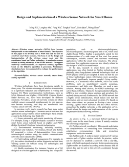 Design and Implementation of a Wireless Sensor Network for Smart Homes