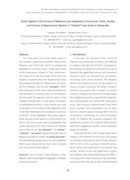 37 Abstract 1. Introduction Social Capital in the Process of Migration