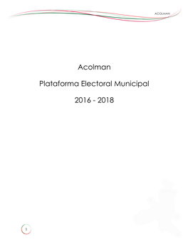 Acolman Plataforma Electoral Municipal 2016