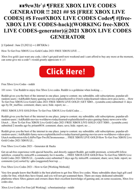 ᕯ9ew3lr`≠ ¶FREE XBOX LIVE CODES