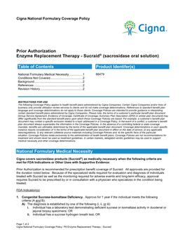 Enzyme Replacement Therapy - Sucraid® (Sacrosidase Oral Solution)