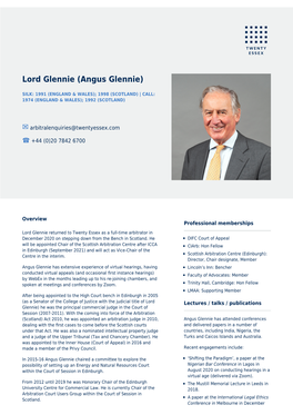 Lord Glennie (Angus Glennie)