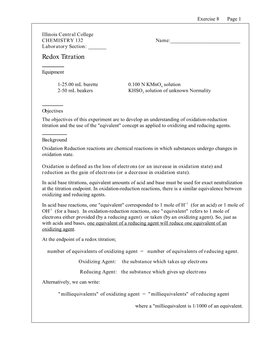 Redox Titration