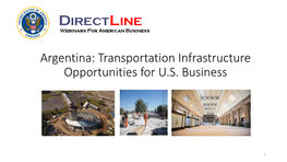 Transportation Infrastructure Opportunities for US Business