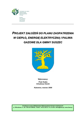 Projekt Założeń Do Planu Zaopatrzenia