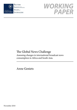 E Global News Challenge Assessing Changes in International Broadcast News Consumption in Africa and South Asia