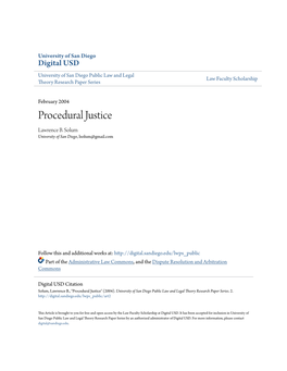 Procedural Justice Lawrence B